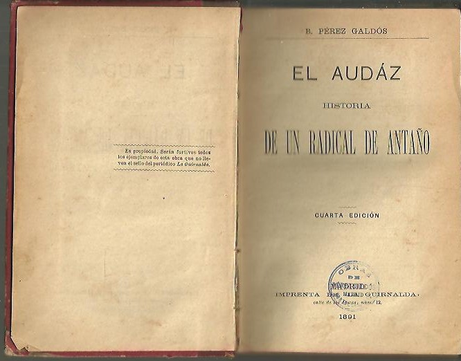 EL AUDAZ. HISTORIA DE UN RADICAL DE ANTAO.