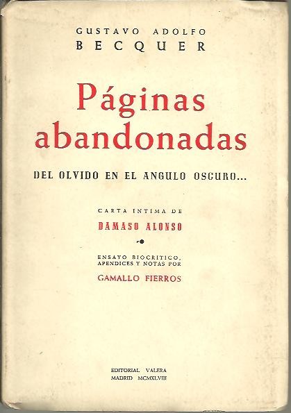 PAGINAS ABANDONADAS. DEL OLVIDO EN EL ANGULO ESCURO