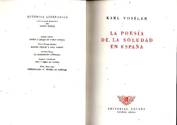 LA POESIA DE LA SOLEDAD EN ESPA�A.