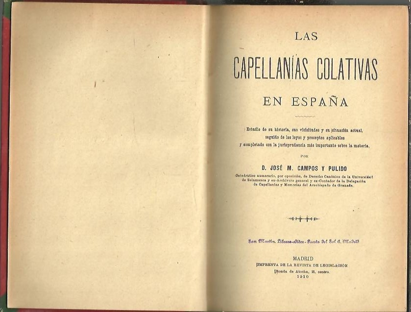 LAS CAPELLANIAS COLATIVAS EN ESPAA.
