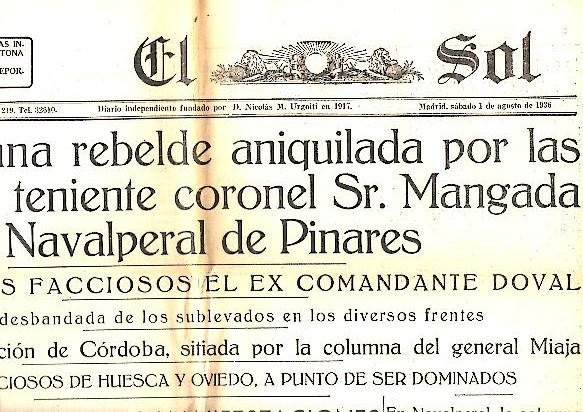 EL SOL. A�O XX. N. 5911. 1-AGOSTO-1936.