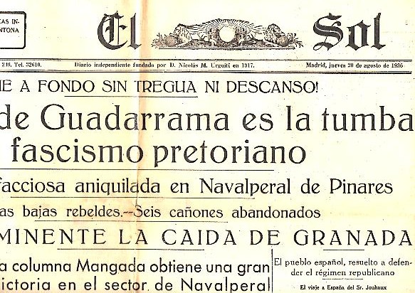 EL SOL. A�O XX. N. 5927. 20-AGOSTO-1936.