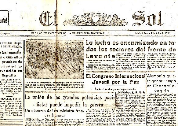 EL SOL. A�O XXII. N. 6203. 4-JULIO-1938.