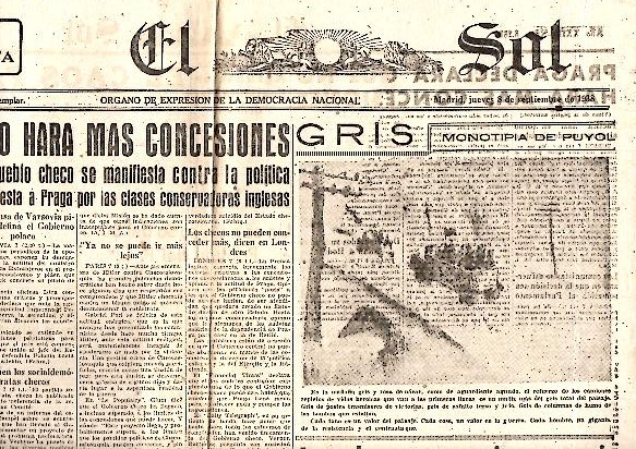 EL SOL. AO XXII. N. 6261. 8-SEPTIEMBRE-1938.