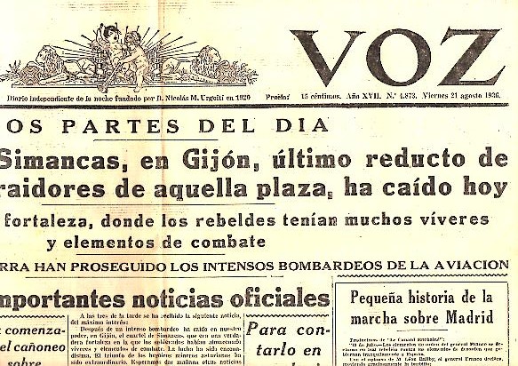 LA VOZ. A�O XVII. N.4873. 21-AGOSTO-1936.