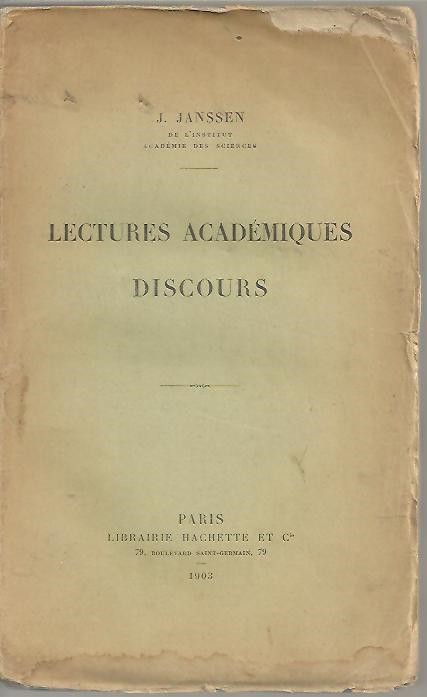LECTURES ACADEMIQUES. DISCOURS.