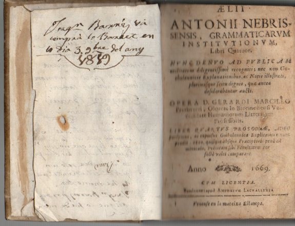 AELII ANTONII NEBRISSENSIS, GRAMMATICARUM INSTITUTIONUM. LIBRI QUATUOR. NUNC DENUO AD PUBLICAM UTILITATEM DILIGENTISSIME RECOGNITI...