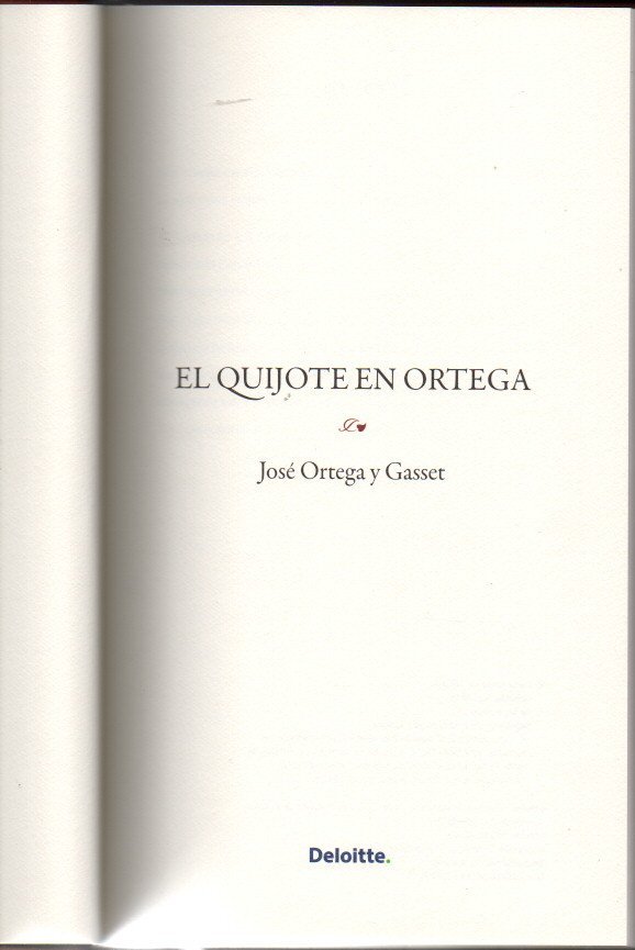 EL QUIJOTE EN ORTEGA.