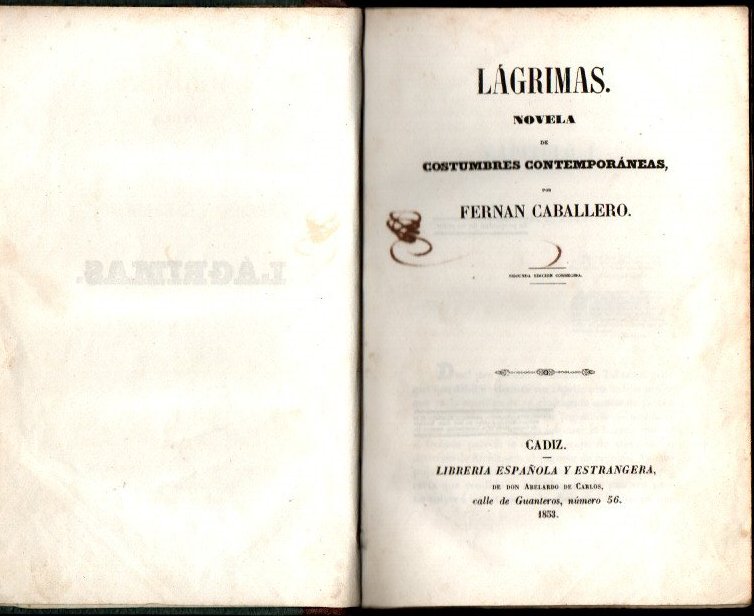 LAGRIMAS. NOVELA DE COSTUMBRES CONTEMPORANEAS.