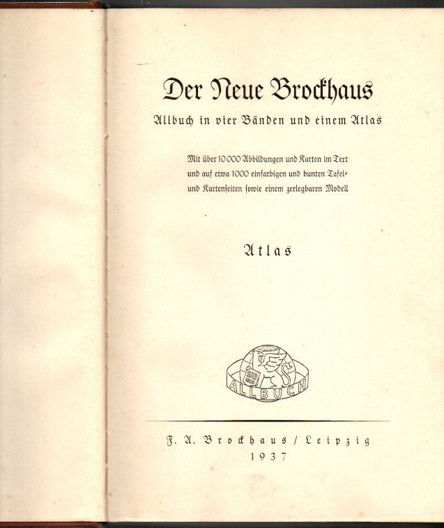 DER NEUE BROCKHAUS. ALBUCH IN VIER B�DEN UND EINEM ATLAS.