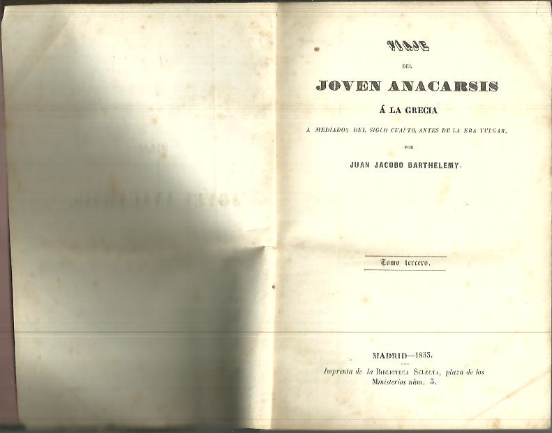 VIAJE DEL JOVEN ANACHARSIS A LA GRECIA A MEDIADOS DEL SIGLO CUARTO, ANTES DE LA ERA VULGAR.TOMO III. MARIA ESTUARDO.